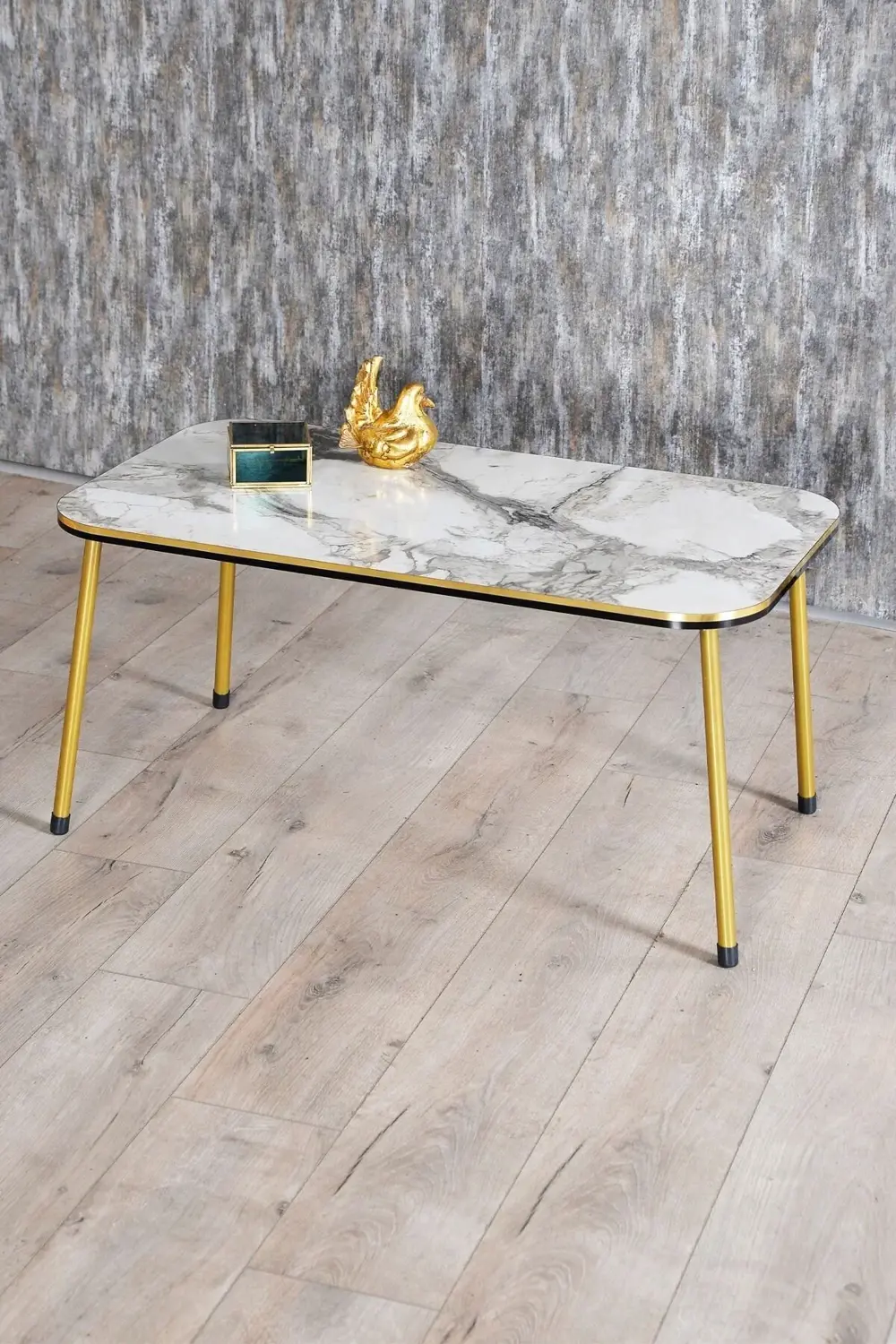 Zigon Sehpa Ve Orta Sehpa Kr Set Çift Gold Efes Metal