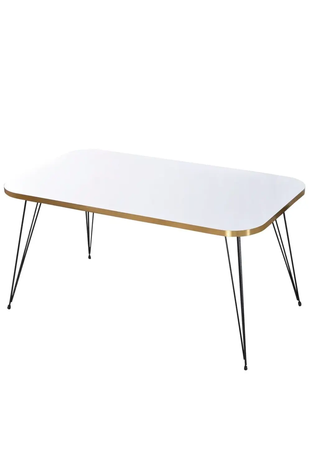 Zigon Sehpa Ve Orta Sehpa Kr Set Siyah Tel Ayak Altın Beyaz