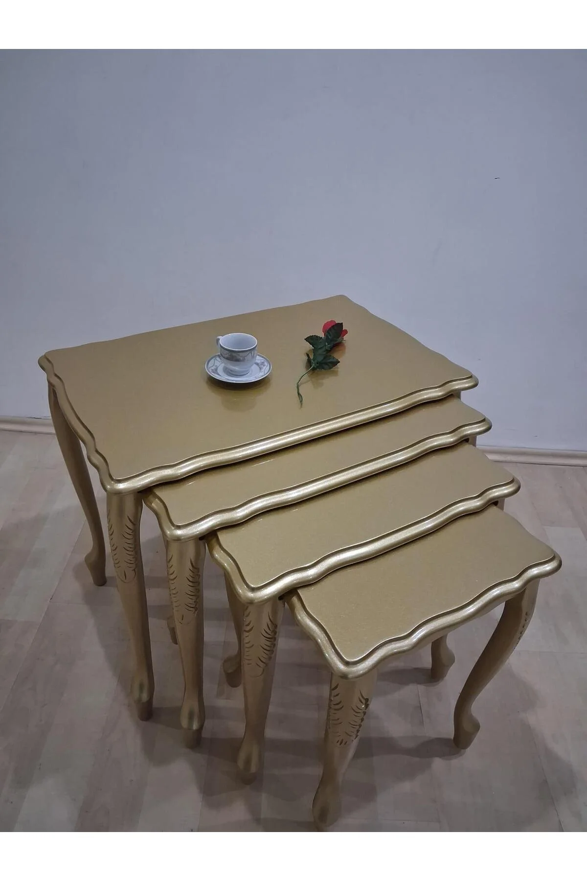 Zigon ST 12534 Aslan klasik Model Kayın Torna ayak Parlak GOLD Renk Kutu sevk El yapım - Görsel 7