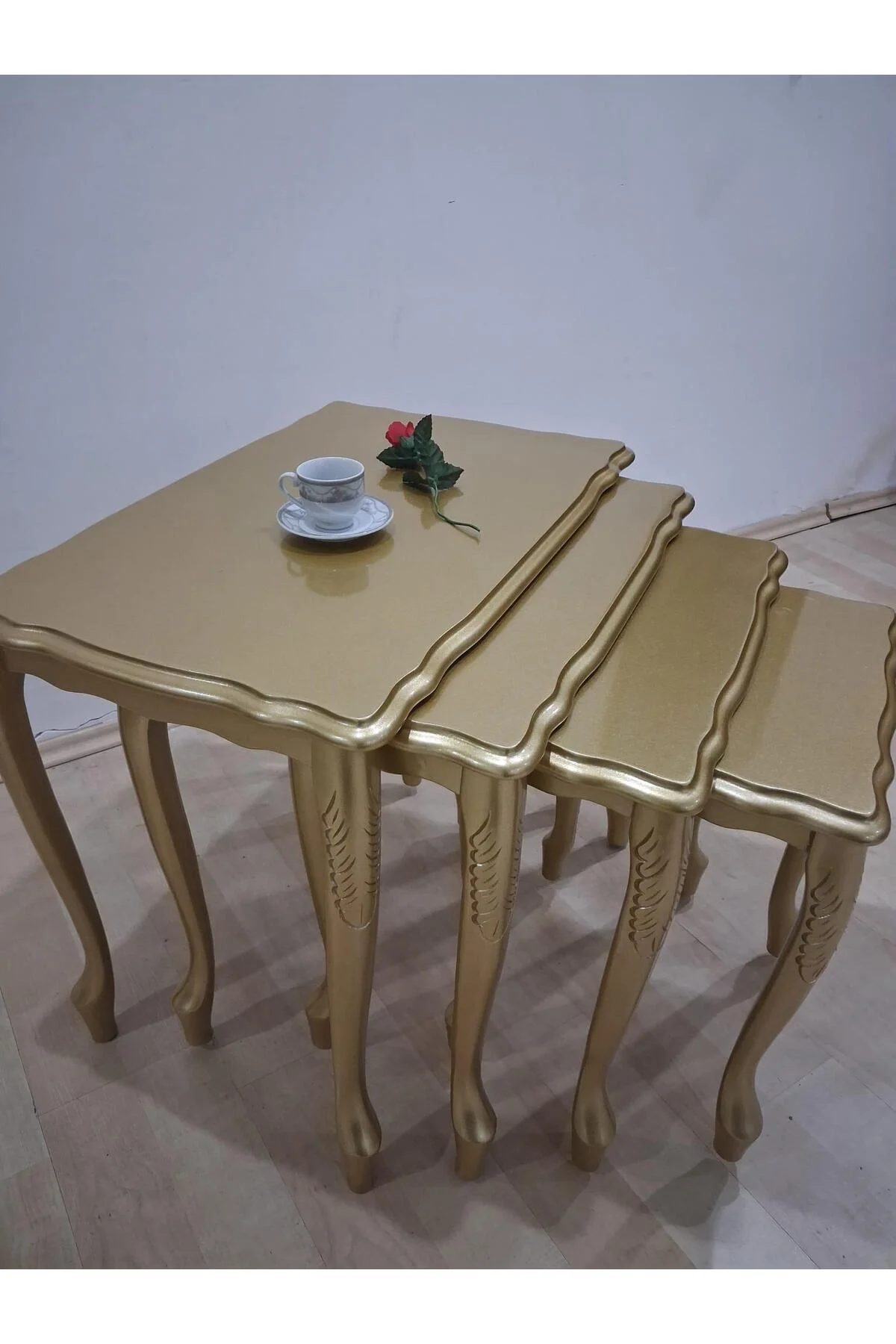 Zigon ST 17936 Klasik Model sehpa Parlak Gold renk Kayın Aslan Oyma Ayak El Yapım Zigon ST 17936 Klasik Model sehpa Parlak Gold renk Kayın Aslan Oyma Ayak El Yapım - Görsel 5