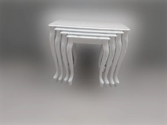 Zigon ST 18191 klasik Model sehpa Kayın Oymalı Aslan Ayk Parlak Beyaz Lake Elyapı