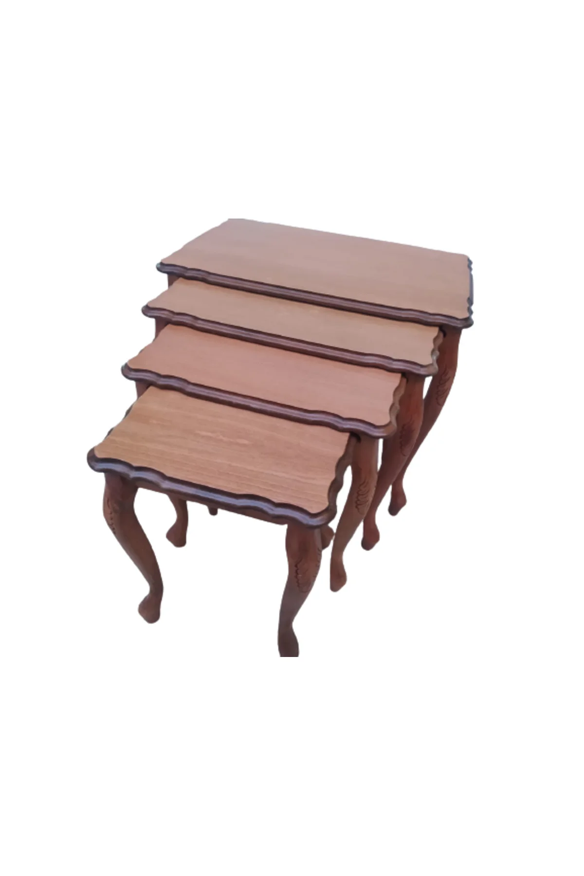 Zigon ST 18465 klasik Model Sehpa Kayın Aslan Oyma ayak Parlak Ceviz Lake El yapı - Görsel 3