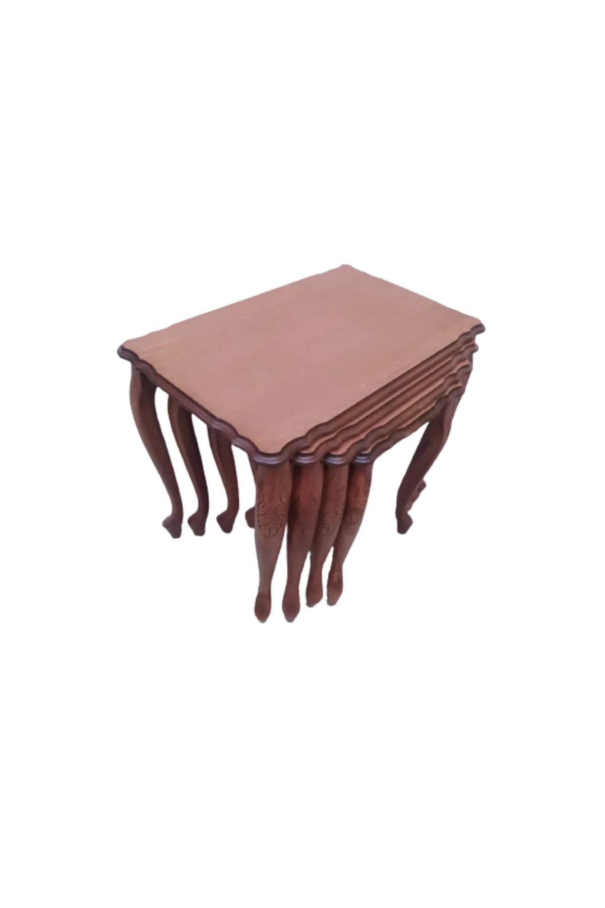 Zigon ST 18465 klasik Model Sehpa Kayın Aslan Oyma ayak Parlak Ceviz Lake El yapı - Görsel 7