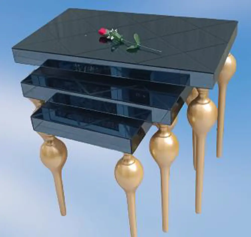 Zigon st ILGZ 18100 Sehpa TOMBUL Model Parlak Gold Kayın Ayak çiz