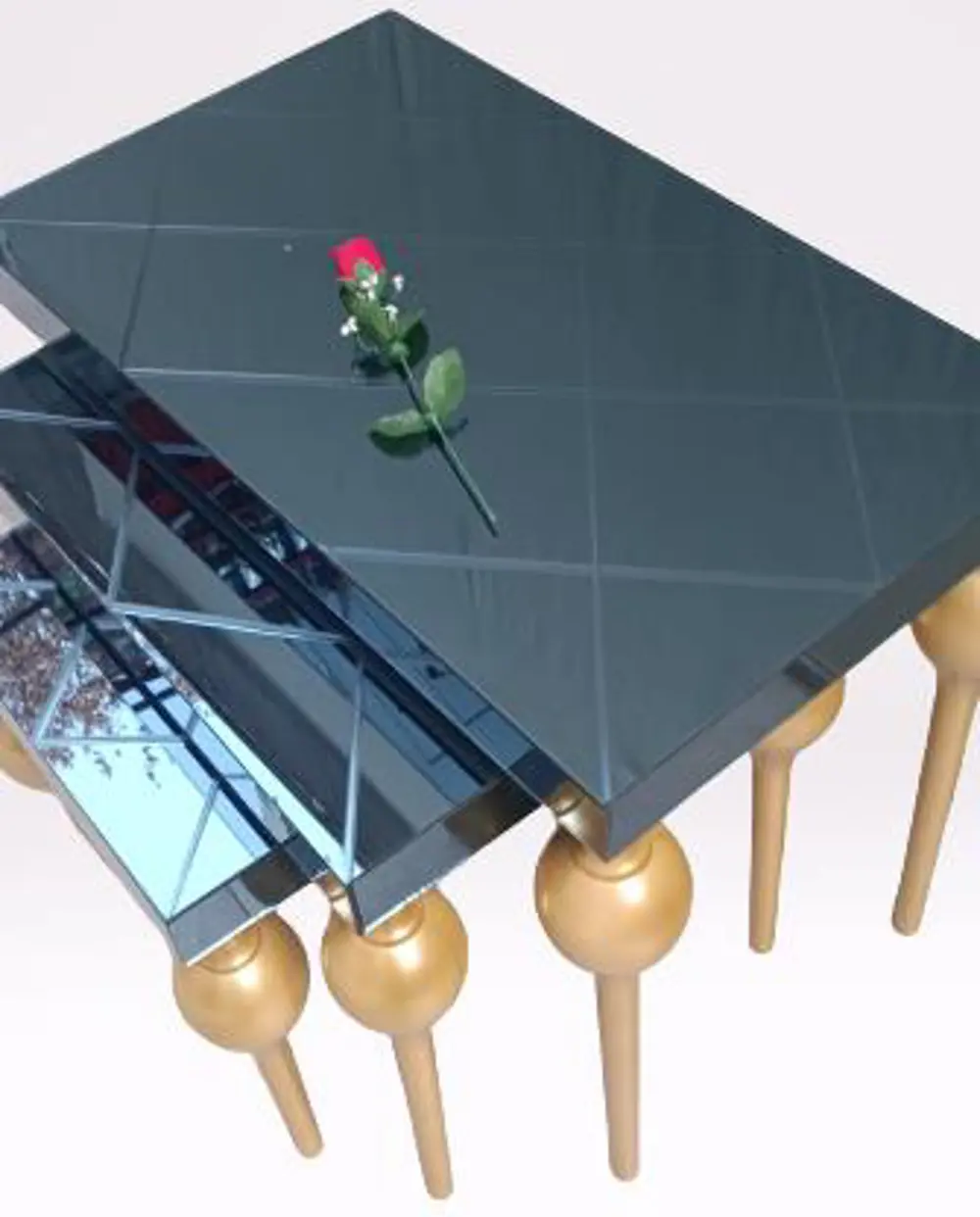 Zigon st ILGZ 18100 Sehpa TOMBUL Model Parlak Gold Kayın Ayak çiz