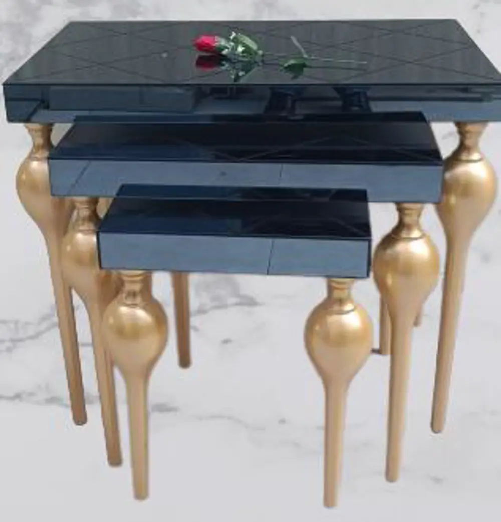 Zigon st ILGZ 18100 Sehpa TOMBUL Model Parlak Gold Kayın Ayak çiz