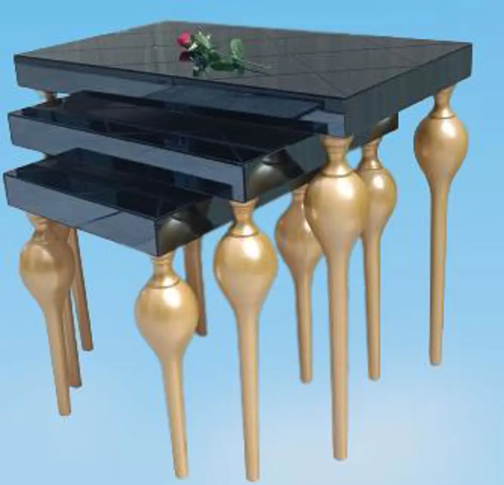 Zigon st ILGZ 18100 Sehpa TOMBUL Model Parlak Gold Kayın Ayak çiz