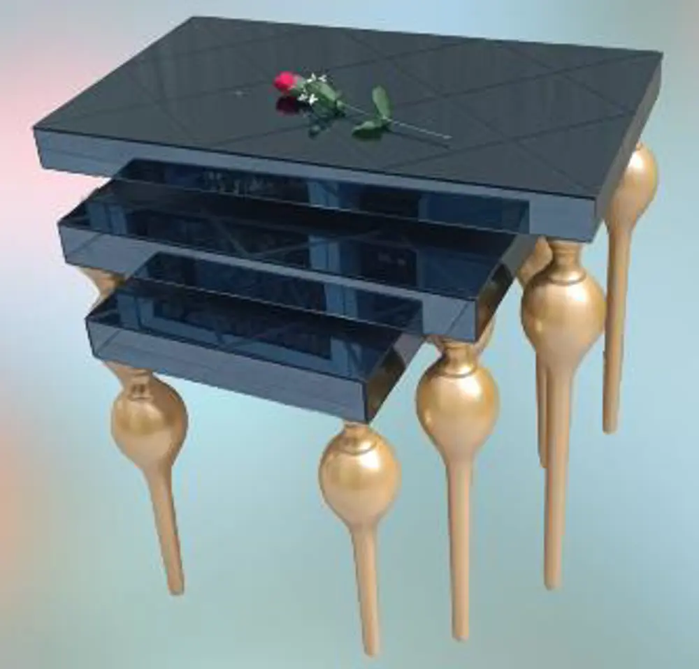 Zigon st ILGZ 18100 Sehpa TOMBUL Model Parlak Gold Kayın Ayak çiz