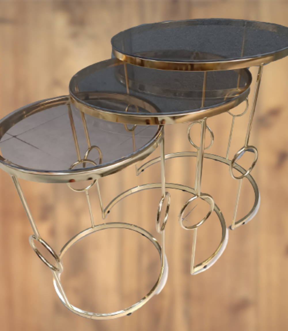 Zigon ZLF 14088 Halkalı model Cam Tabla Metal Gold kaplama kutu s