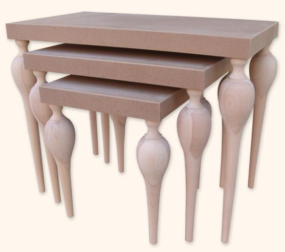 Zigon18084 ılgz Tombul Ayak Model Sehpa Kayın Torna Klasik MDF ta