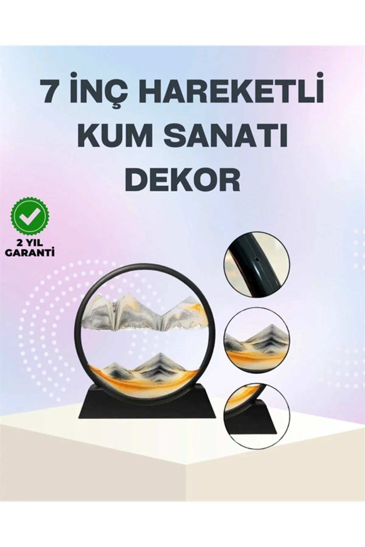 Zihin Açıcı Kum Manzarası – 3d Dinamik Kum Tablosu, Dekoratif, Dönüştükçe Yenilenen Sakinleştirici Sanat Eseri