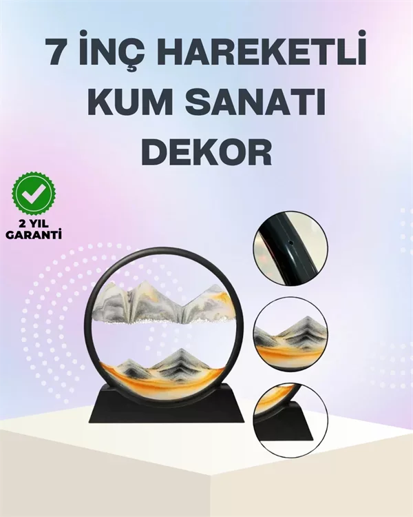 Zihin Açıcı Kum Manzarası – 3D Dinamik Kum Tablosu, Dekoratif, Dönüştükçe Yenilenen Sakinleştirici Sanat Eseri - Lisinya