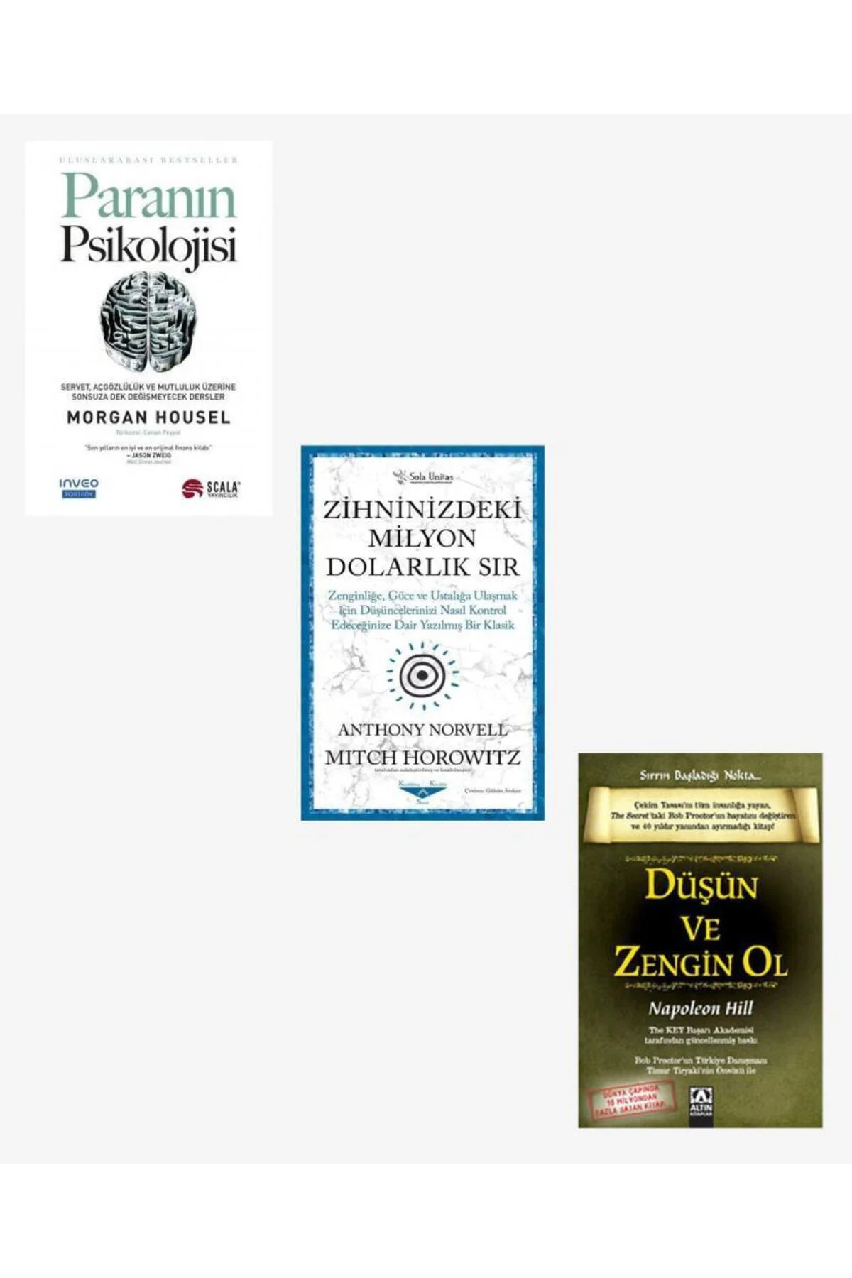 Zihninizdeki Milyon Dolarlık Sır + Paranın Psikolojisi + Düşün ve Zengin Ol (3 Kitap) Fiyatı, Yorumları ve Özellikleri