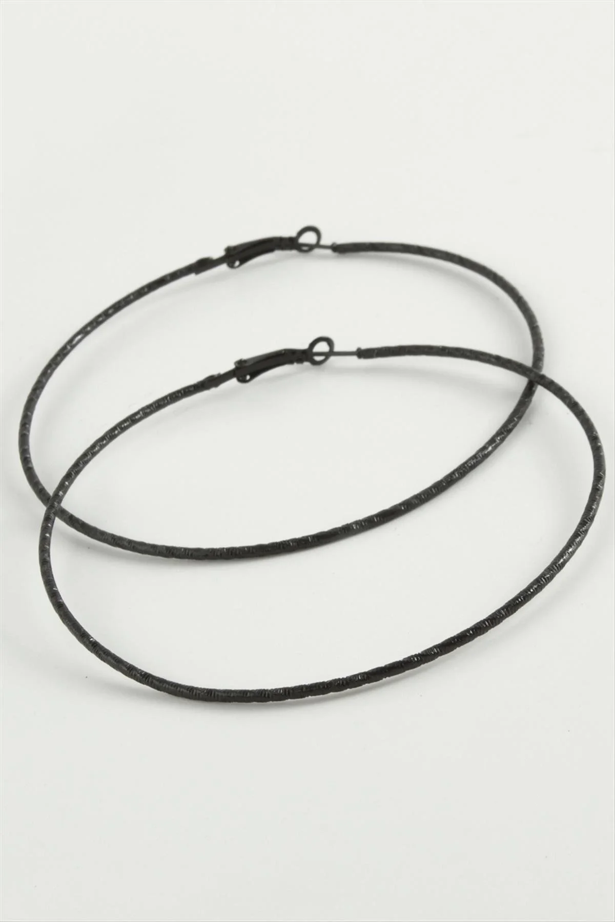 Zikzak Desenli Metal Halka Küpe 8-9-10 cm