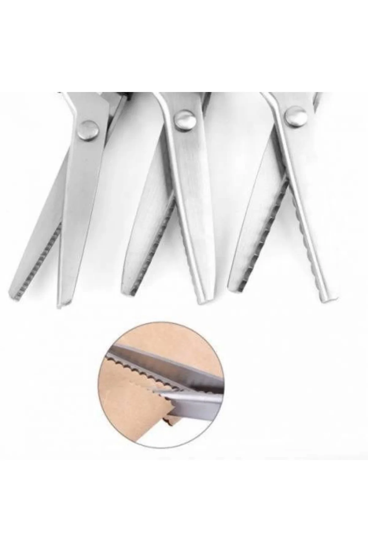 Zikzaklı Kesim Makası Desenli Tırtıklı Oya Makası Terzi Kumaş ( L