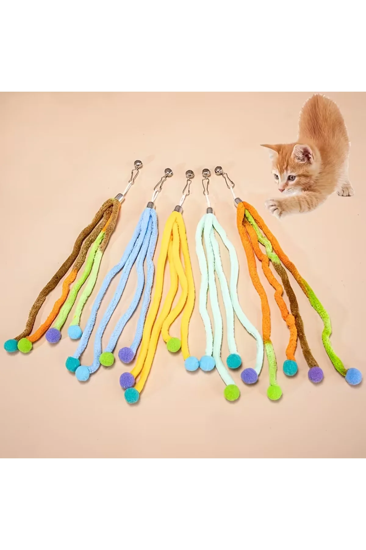 Zilli Kedi Oyuncağı - Peluş - Ponponlu Zilli Kedi Oyuncağı - Peluş - Ponponlu