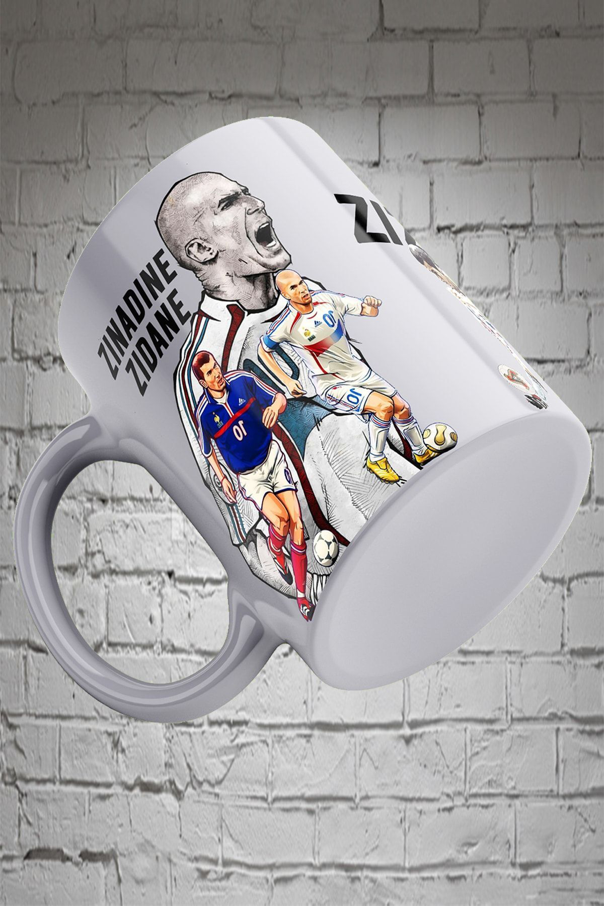 Remonz Zınadıne Zıdane 3 Tarafı Baskılı Porselen Kupa