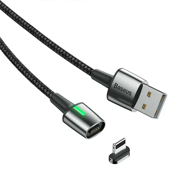 Zinc Manyetik Şarj Kablosu iPhone 14-13-12-11 1 Metre 2.4A Hızlı Şarj - 480Mbps Veri Aktarımı