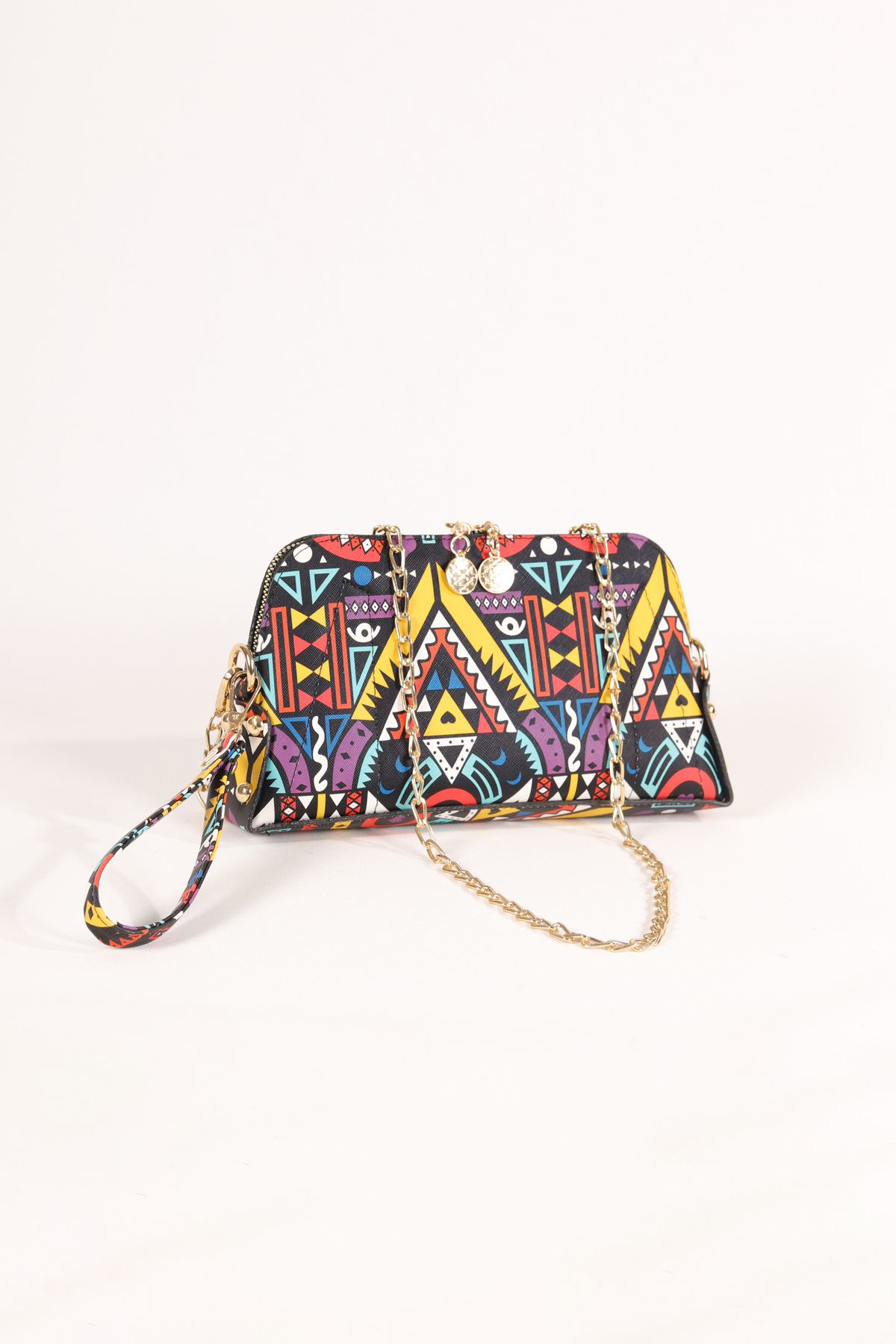 Zincir Askılı Çanta Totem Desenli