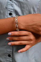 Tükkan Accessories Zincir Desen Bir Tarafi Zirkon Taşli Bir Tarafi Düz Çift Tarafli 