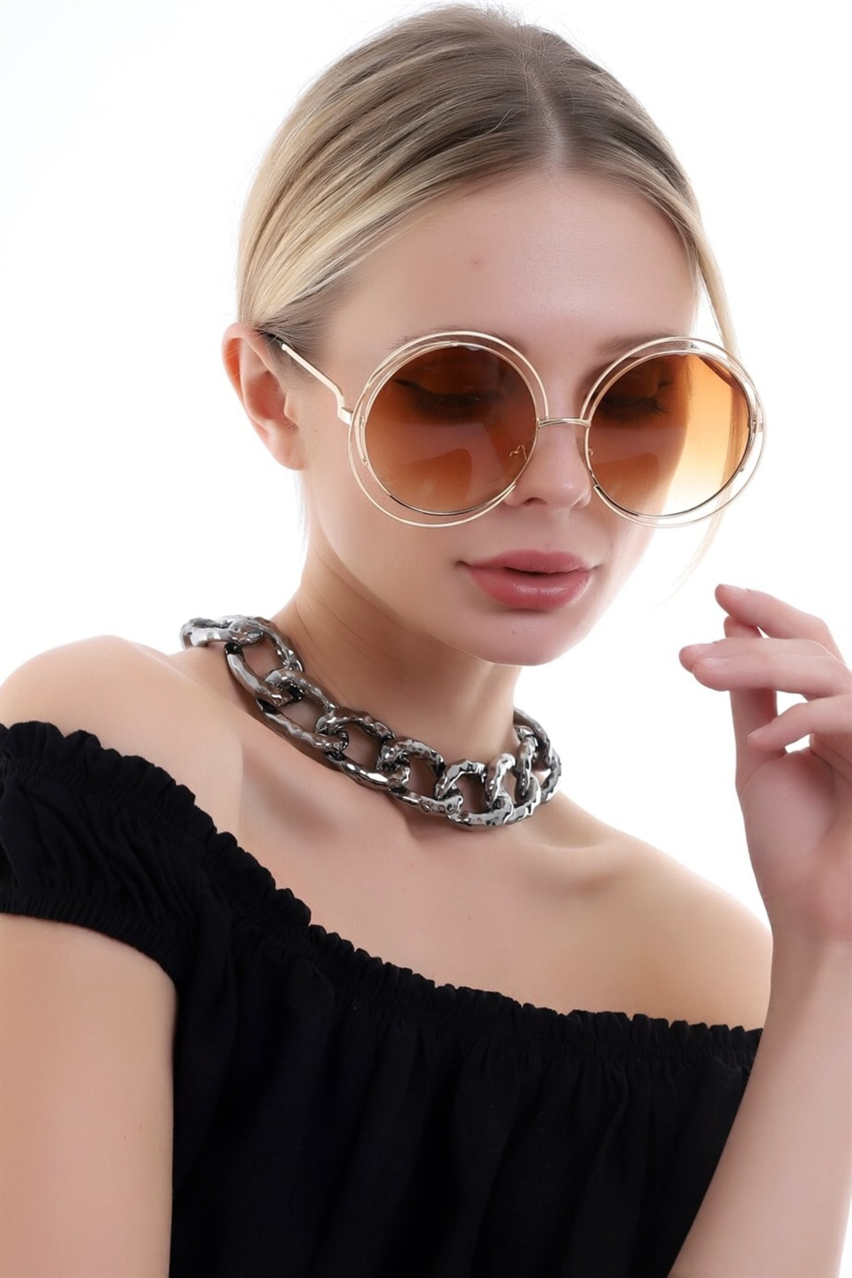 Zincir Desenli Sade Zarif Ve Şık Zincir Kolye