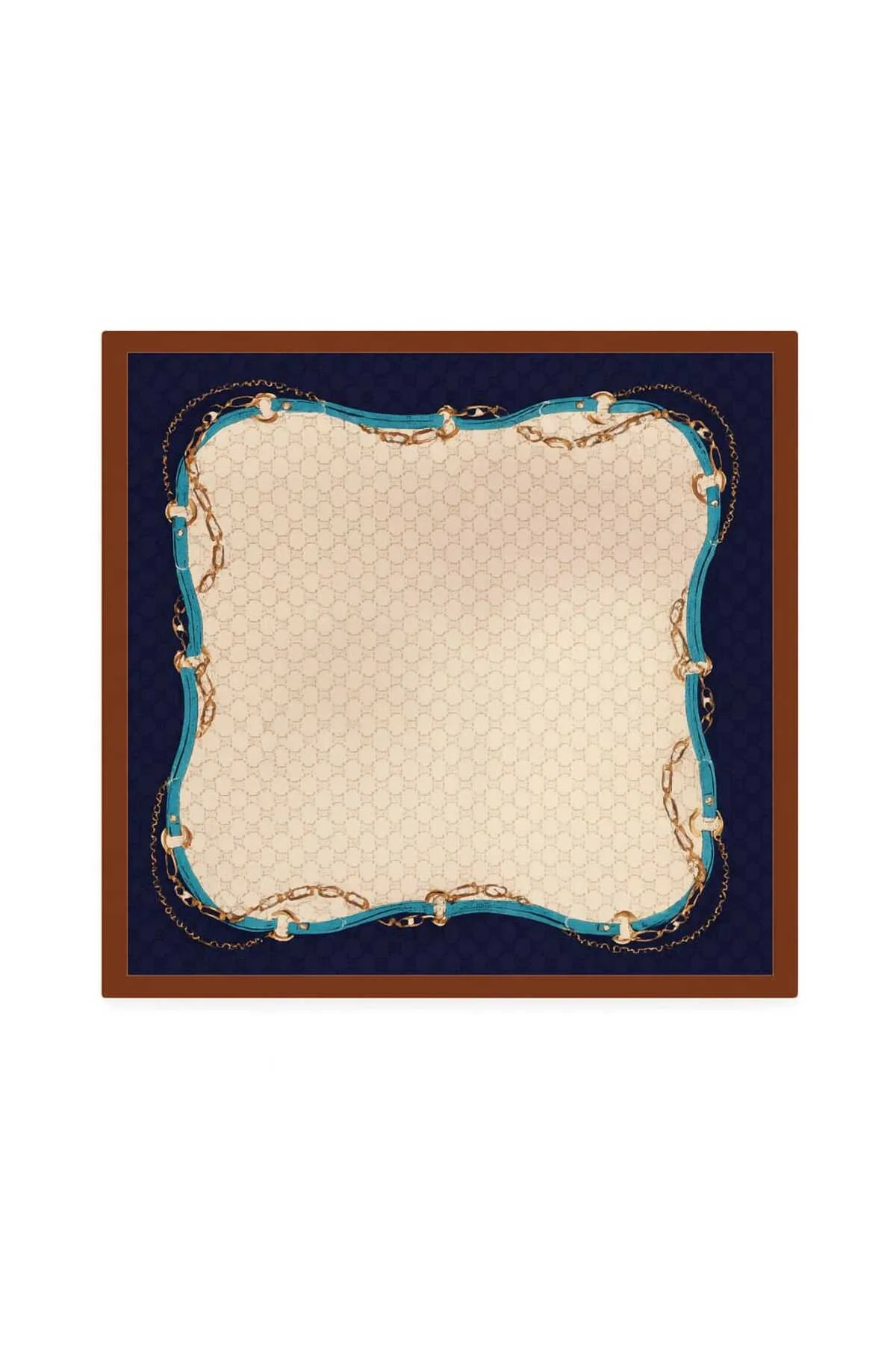 Zincirli Zincir Desenli Kahve Rengi Şık Kaymaz Kaydırmaz Bandana Fular Eşarp Zincirli Zincir Desenli Kahve Rengi Şık Kaymaz Kaydırmaz Bandana Fular Eşarp