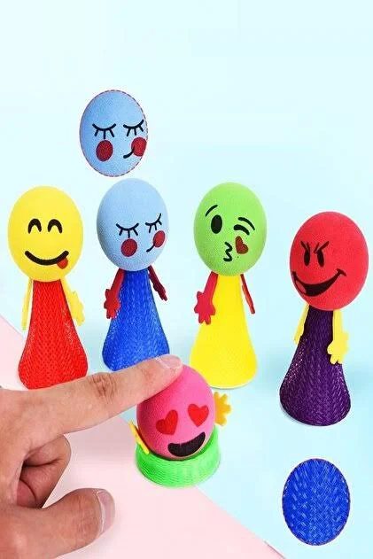 Zıplayan Oyuncak Emojili Zıp Zıp Oyun 1 Adet Pinyata İçi Parmakla