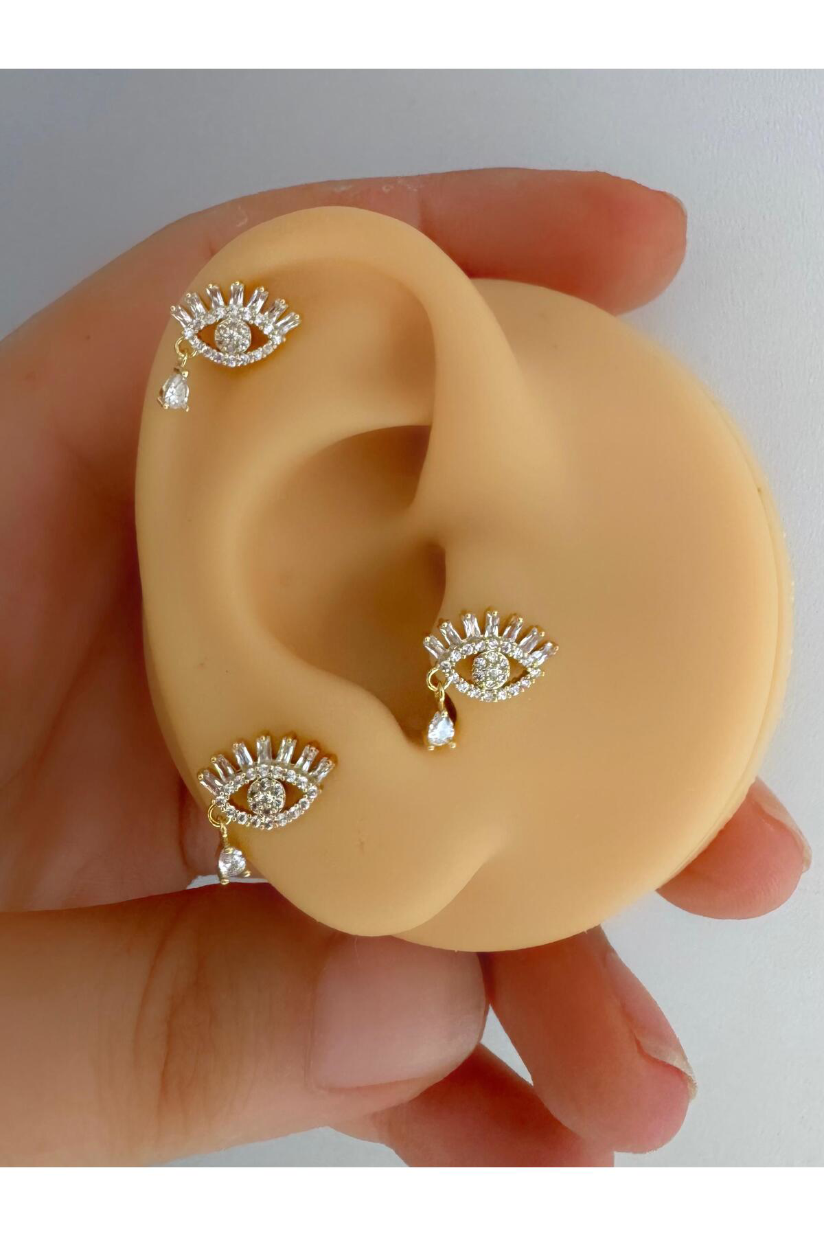 zirkon taşlı 1 adet arkası düz önden takmalı damlalı göz tragus kıkırdak lobe uyumlu piercing küpe Fiyatı, Yorumları ve Özellikleri