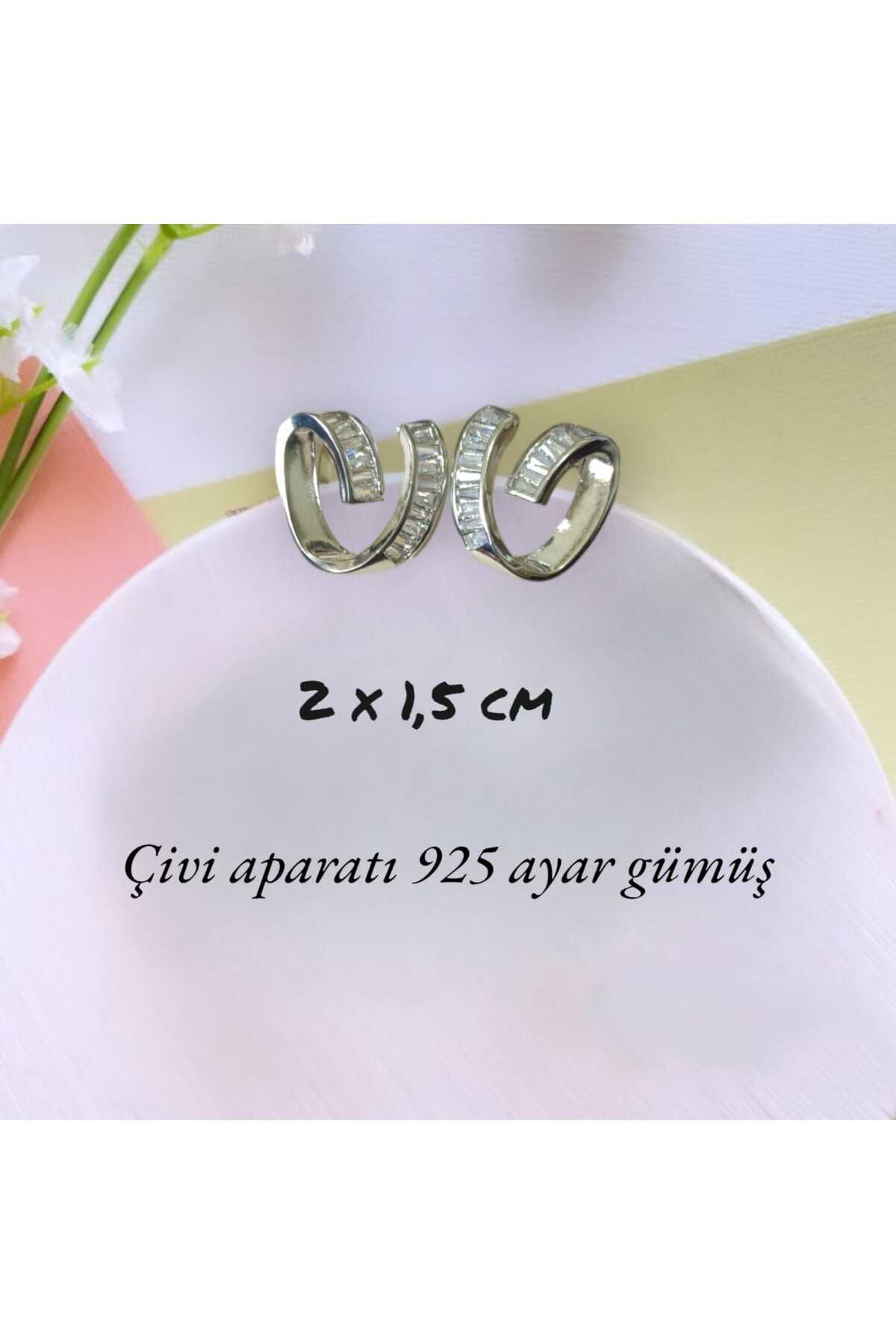 Zirkon Taşlı  925 Ayar Gümüş Küpe