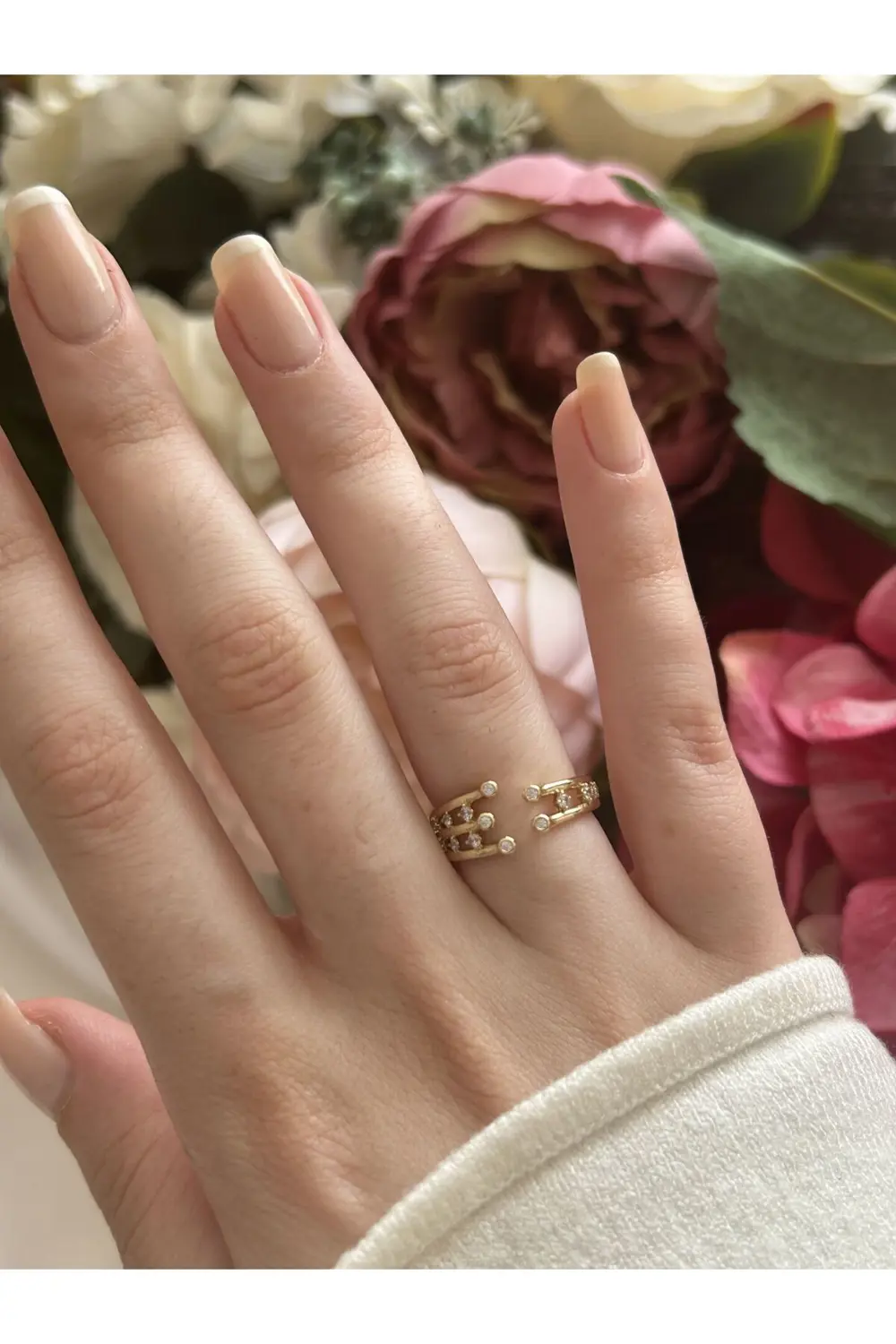 Atelier Emine Zirkon Taşlı Ayarlanabilen Yüzük