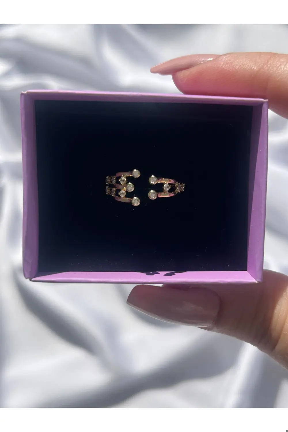 Atelier Emine Zirkon Taşlı Ayarlanabilen Yüzük