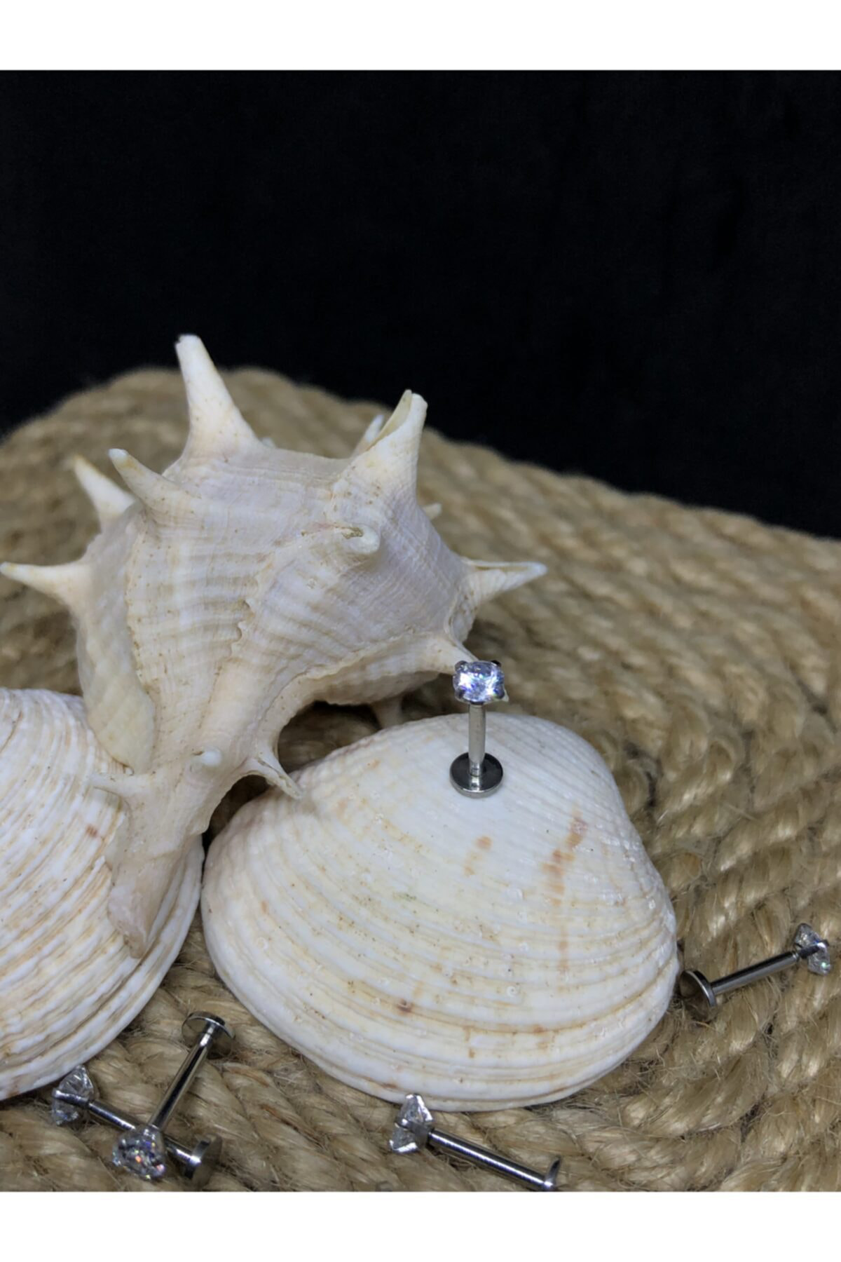 Zirkon Taşlı Çelik Piercing(küpe,burun,helix,tragus,orbital)