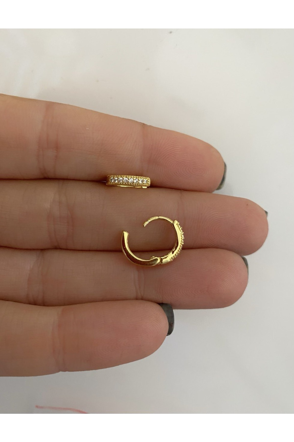 Zirkon Taşlı Helix Lobe Tragus Conch Uyumlu Halka Piercing Küpe
