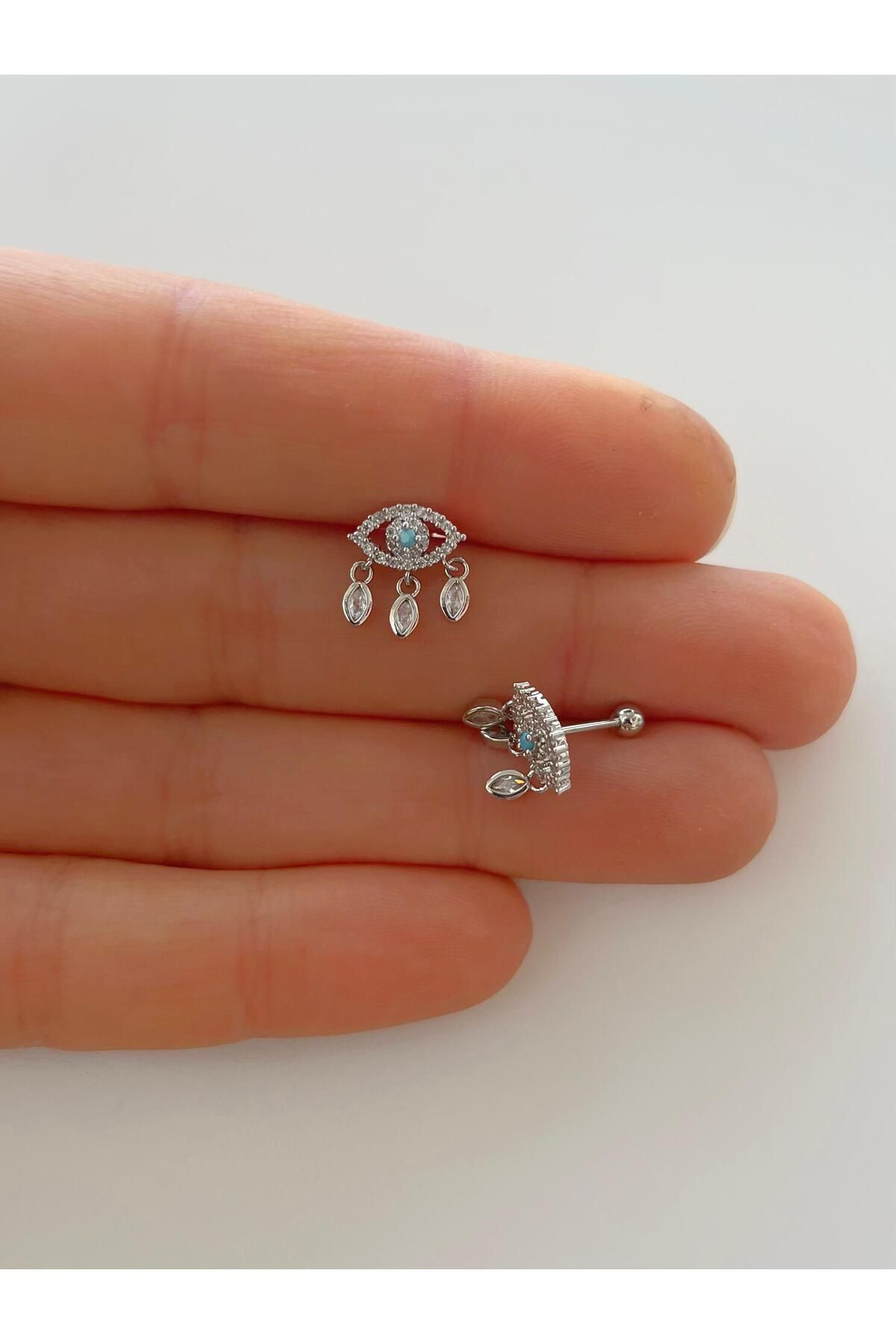 ZİRKON TAŞLI SALLANTILI GÖZ TRAGUS HELİX KIKIRDAK LOBE UYUMLU PİE