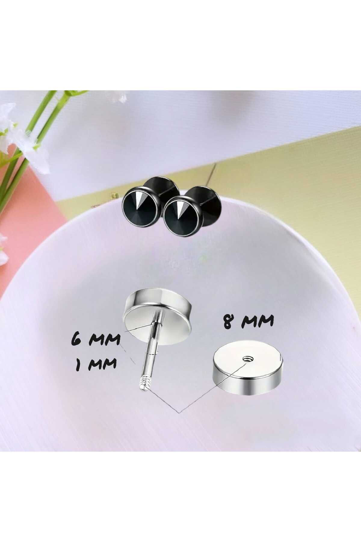 Zirkon Tek Taşlı Paslanmaz Çelik Küpe