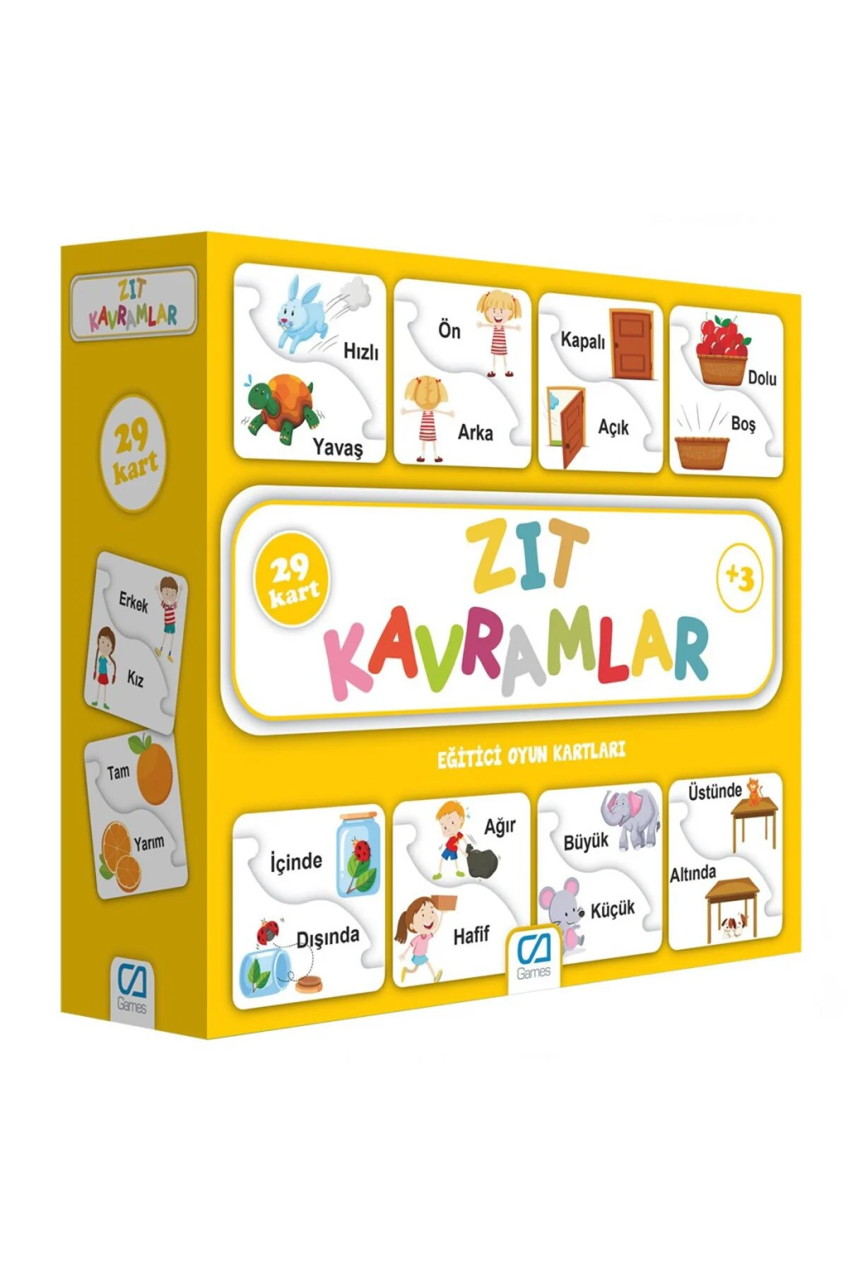 Zıt Kavramlar Eğitici Oyun Kartları