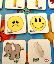 Zıt Kavramlar Keçe Cırtlı Duvar Panosu , Eğitici Oyuncak