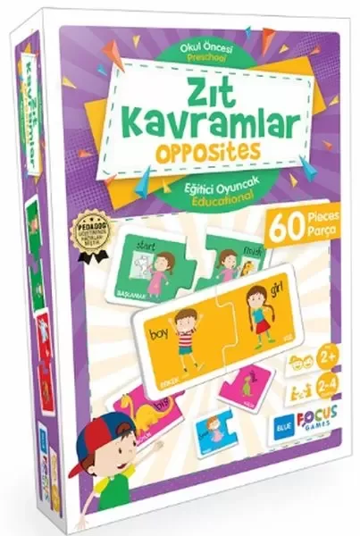 Zıt Kavramlar Opposites - Eğitici Oyunlar 60 Parça