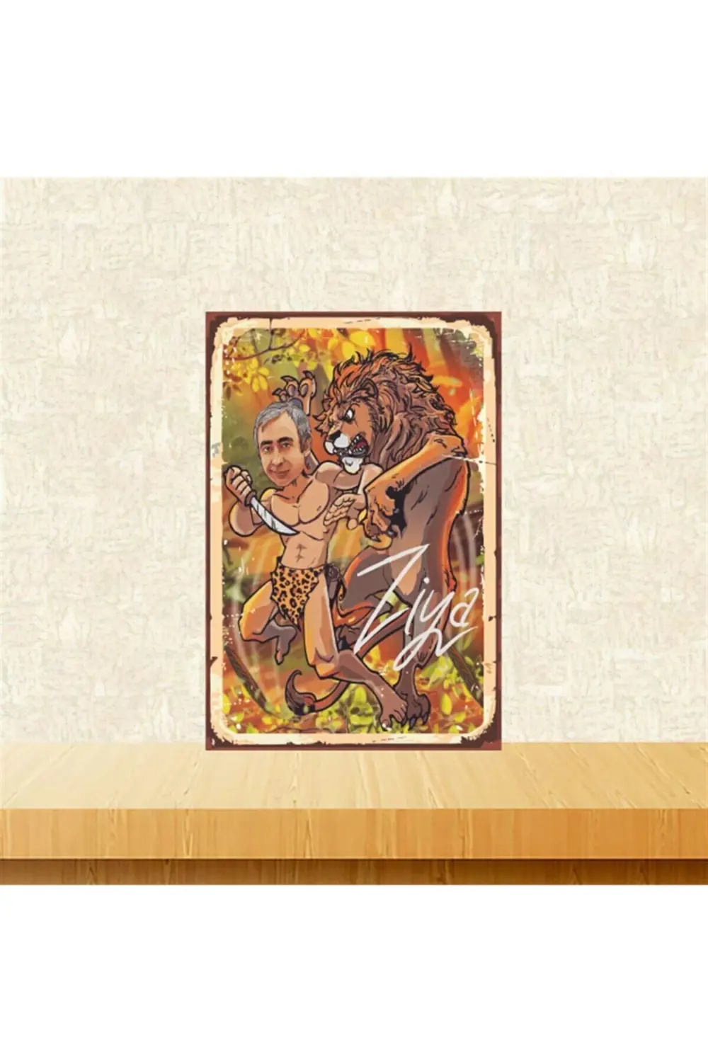 Ziya Ve Aslan 20-30 Cm Retro Ahşap Tablo Tkfx4952