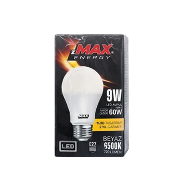 ZMAX ENERGY 9W Beyaz LED Ampul – Enerji Tasarruflu ve Uzun Ömürlü Aydınlatma Fiyatı, Yorumları ve Özellikleri