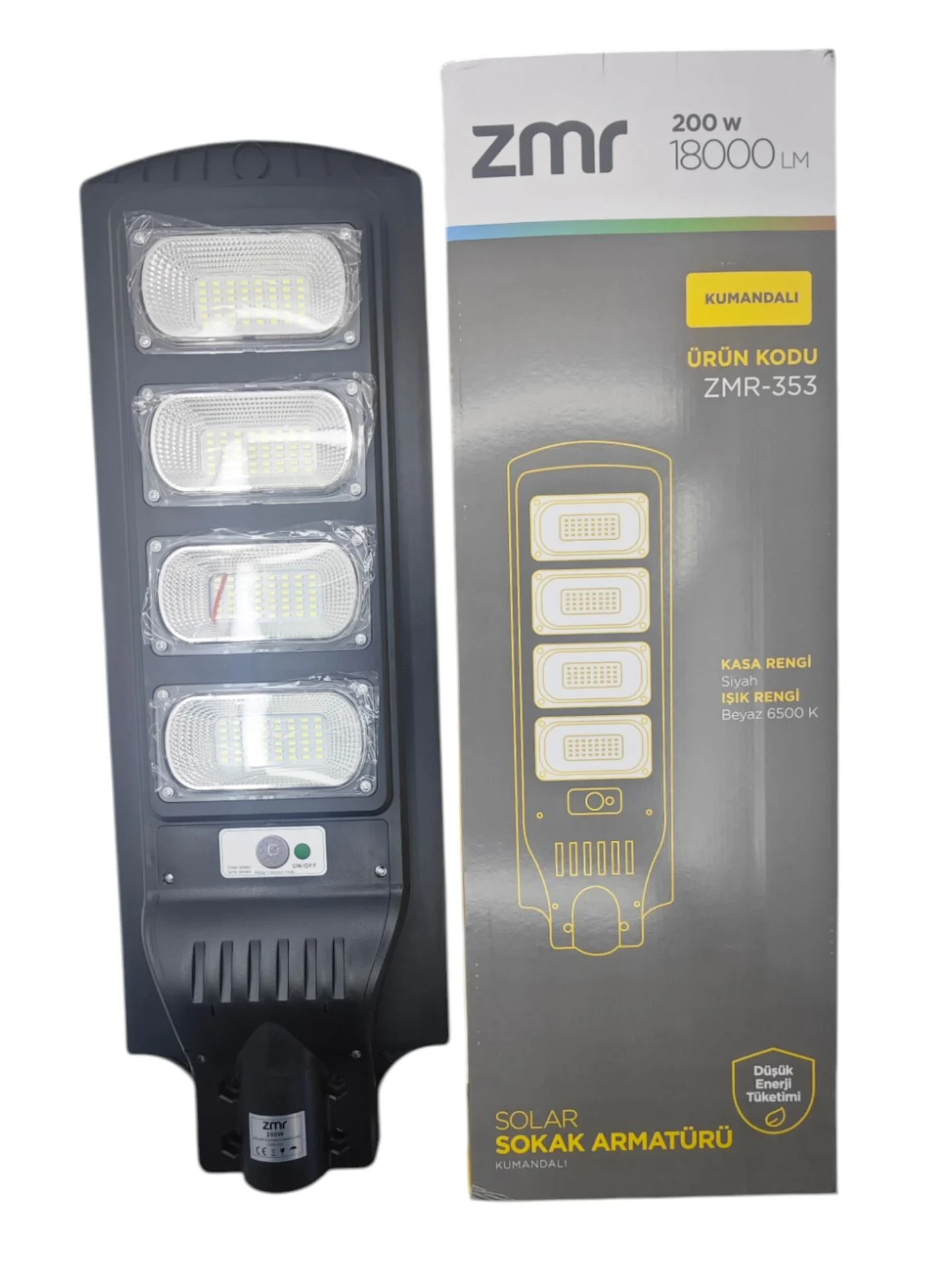 ZMR-353   ZMR 200W Led Solar Şarjlı Sokak Armatürü - Kumandalı