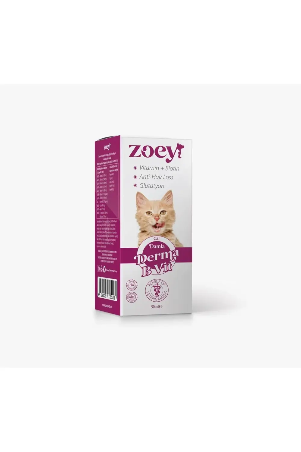 ZOEY DERMA B VİT KEDİLER İÇİN TÜY SAĞLIĞINI DESTEKLEYİCİ MULTİVİT