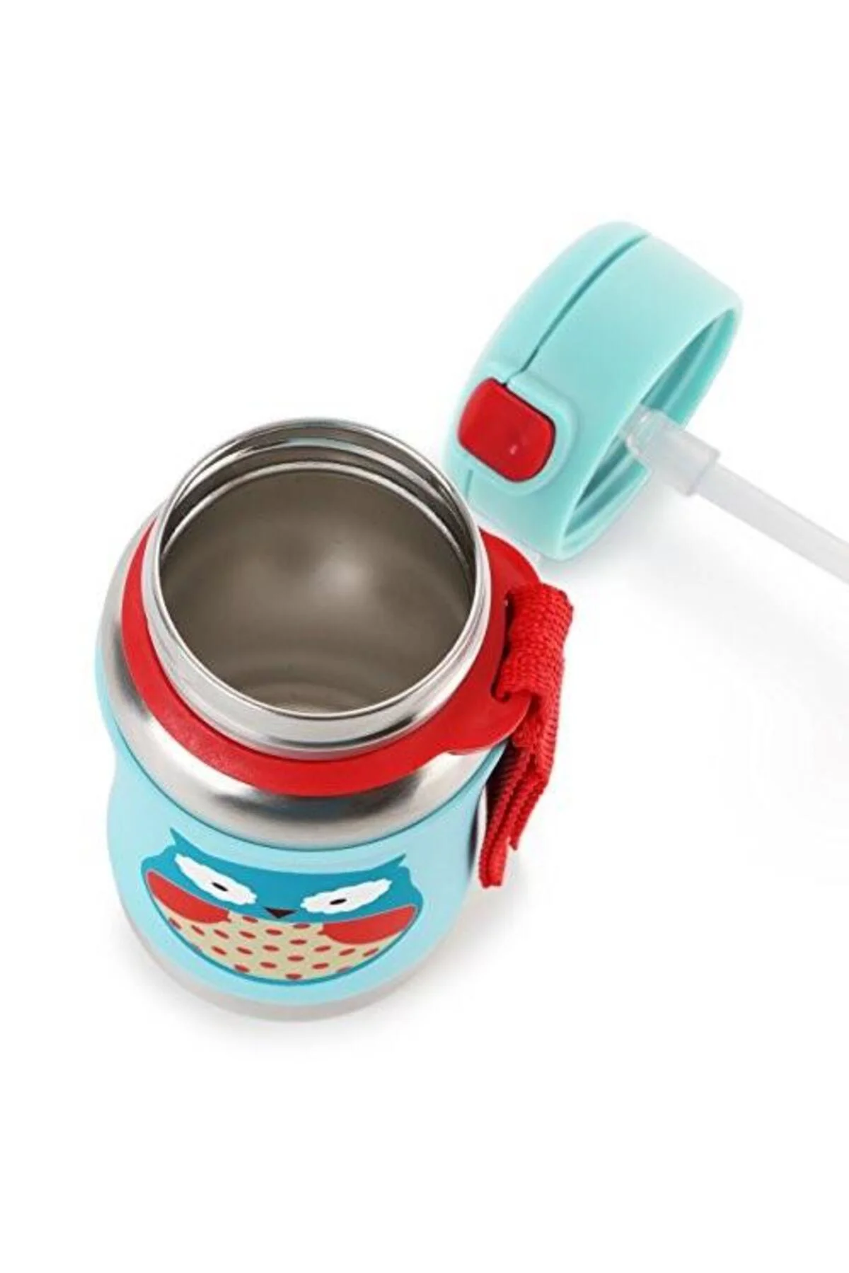 Zoo Pipetli Paslanmaz Çelik Suluk 350 ml Baykuş