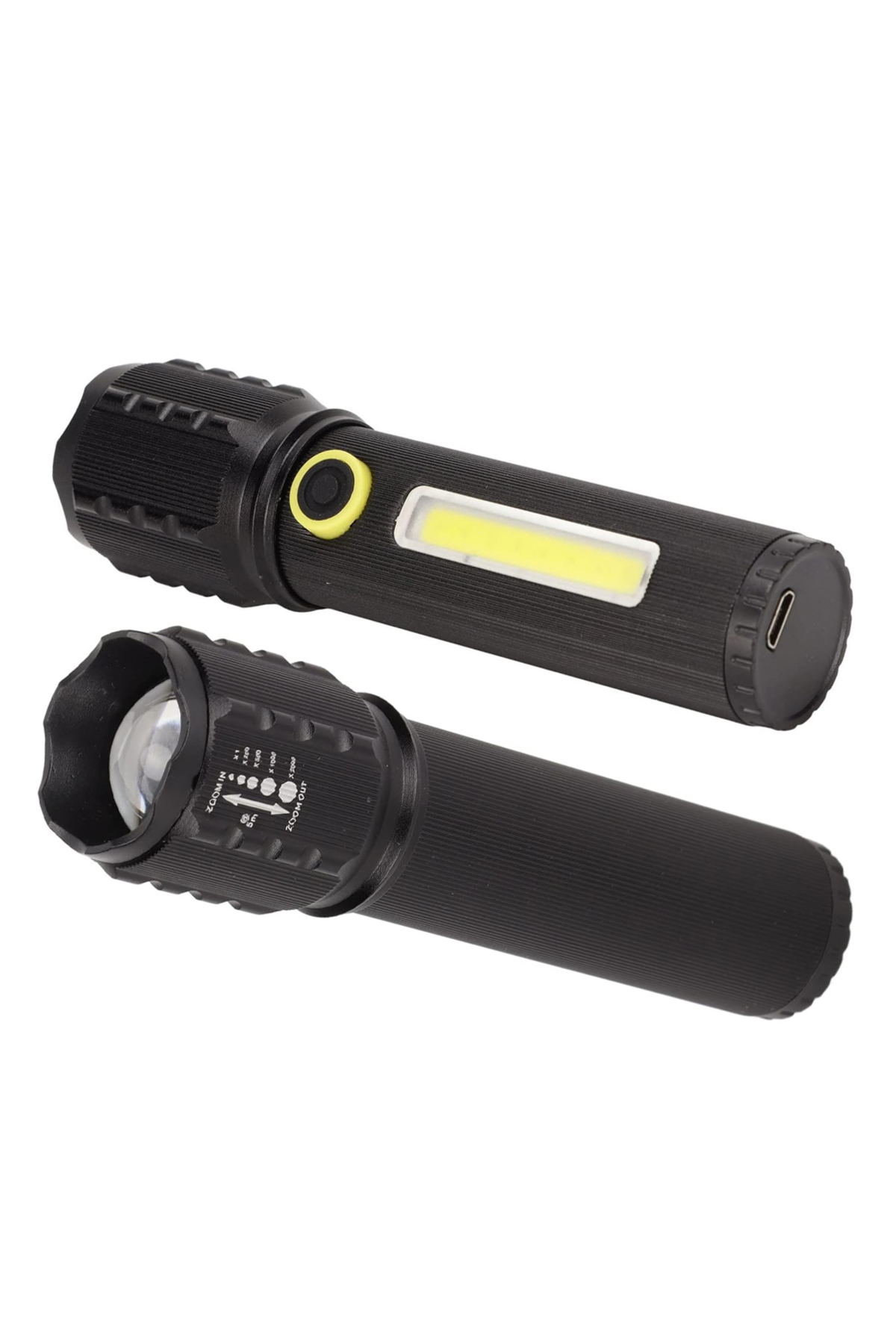 ZOOMLU FLASH ÖZELLİKLİ ŞARJLI METAL KASA EL FENERİ (4585)