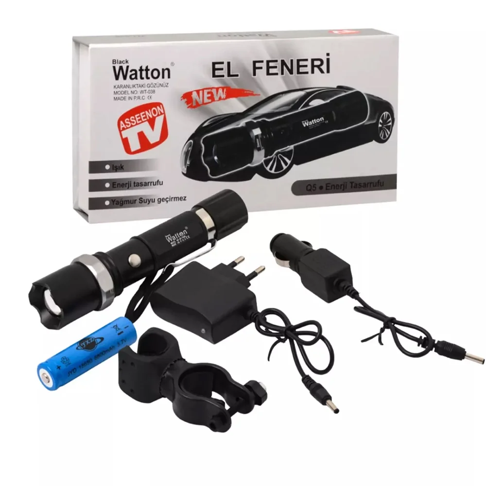 Zoomlu Şarjlı El Feneri En Uygun Fiyata Wt-038 Zoomlu Şarjlı El Feneri En Uygun Fiyata Wt-038