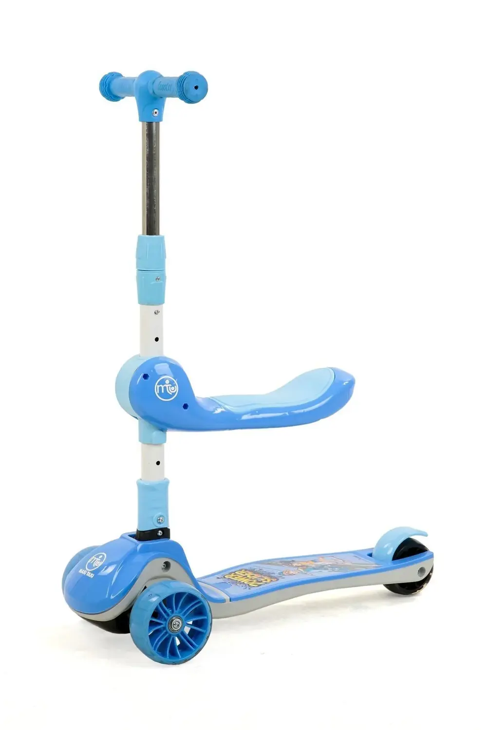 Zoomy Oturaklı Işıklı Katlanabilir Scooter Mavi