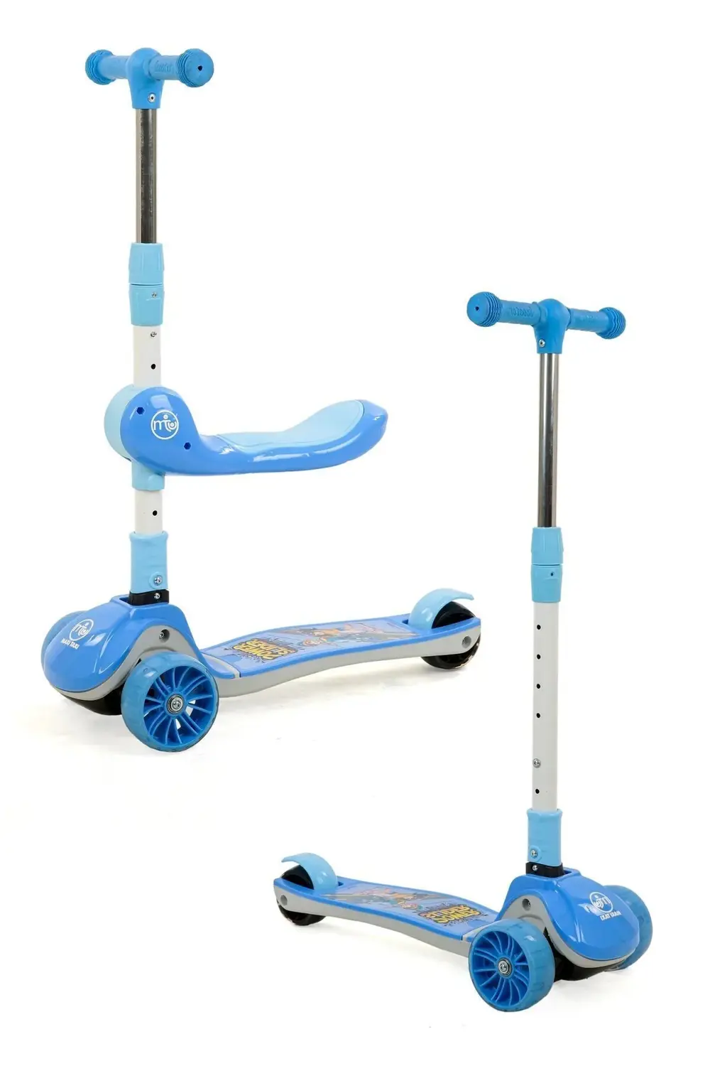 Zoomy Oturaklı Işıklı Katlanabilir Scooter Mavi