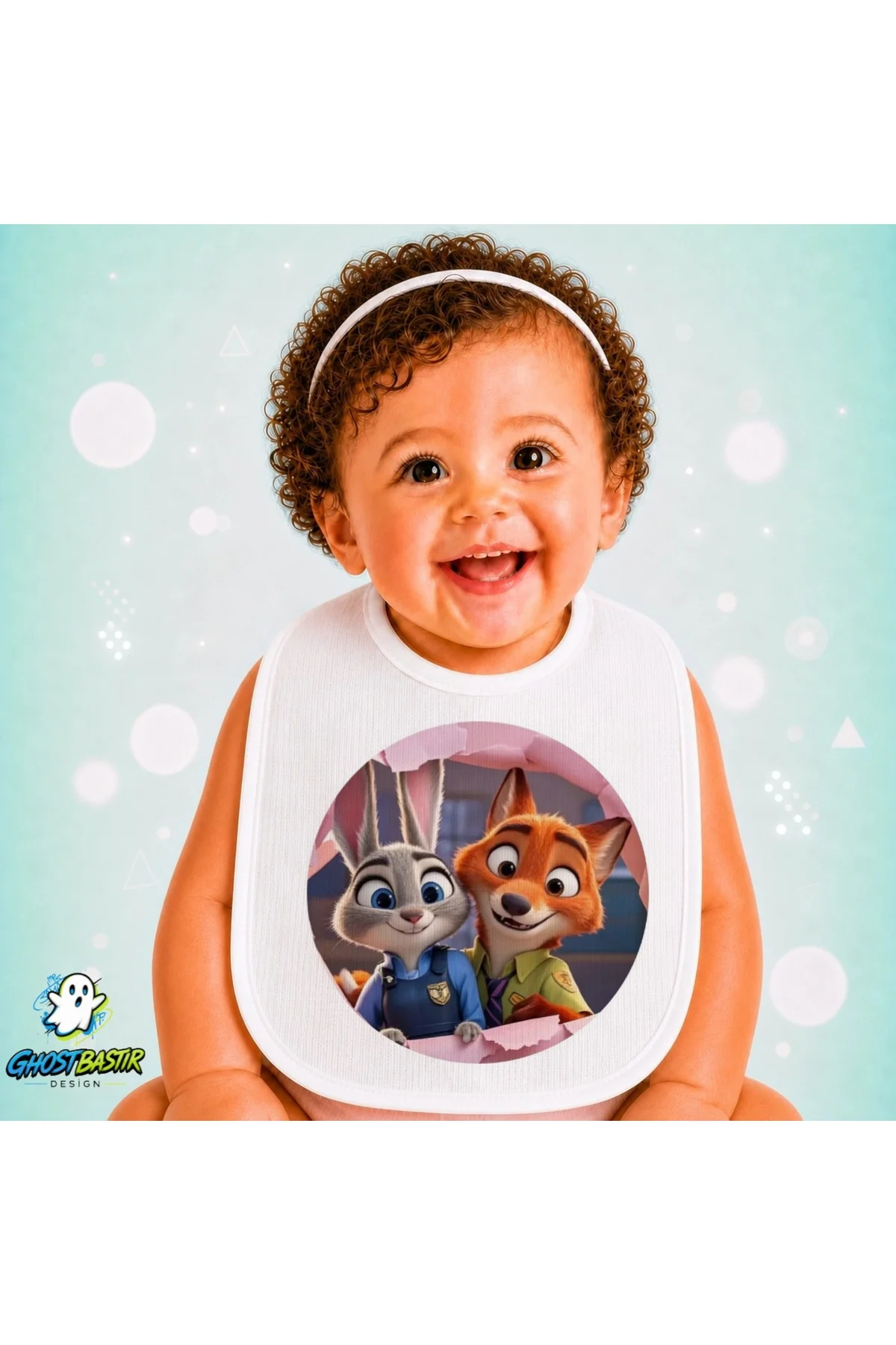 Zootropolis Keten Bebek Mama Önlüğü – Yumuşak, Emici, Yıkanabilir, Özel Tasarım P212