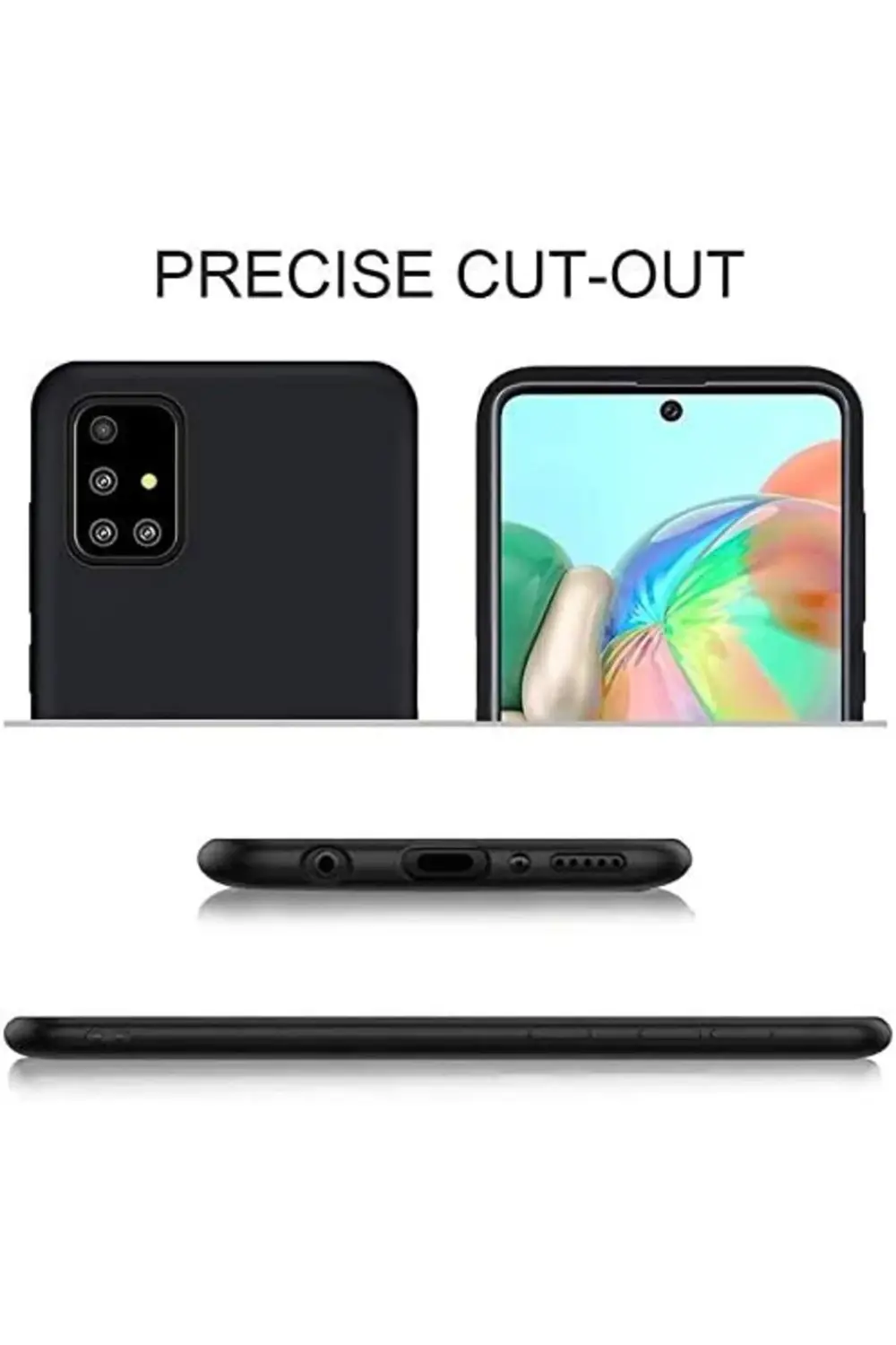 zore BY CONNERS GALAXY A71 MAT SİYAH SİLİKON + 2 ADET CAM EKRAN K