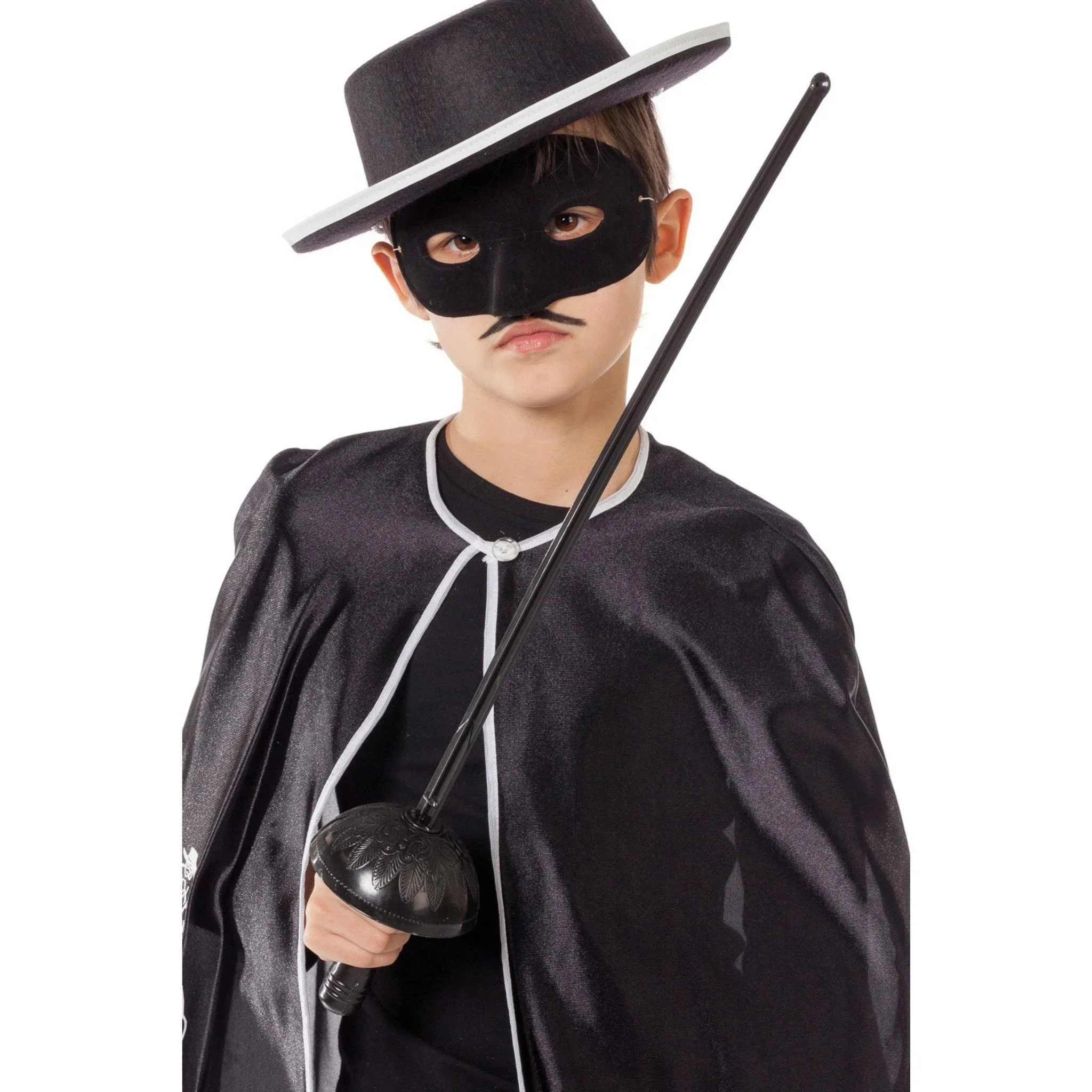 Zorro Kostüm Aksesuar Seti – Maske ve 67 cm Kılıç | Çocuklar İçin Kahraman Kostümü - Görsel 4